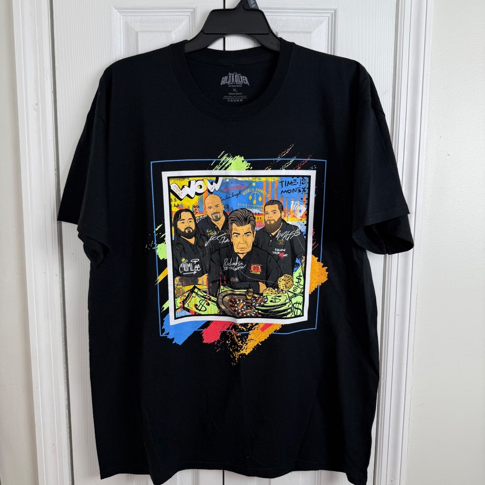Pawn Stars Gold & Silver Pawn Shop T-Shirt XL Black Vegas Cast Graphic T Unique